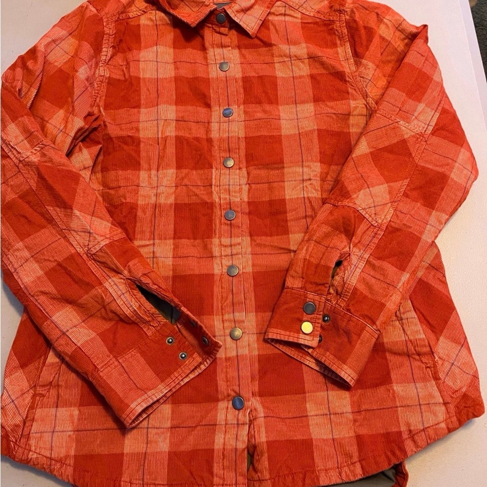 Prana Burnt Orange Plaid Shacket